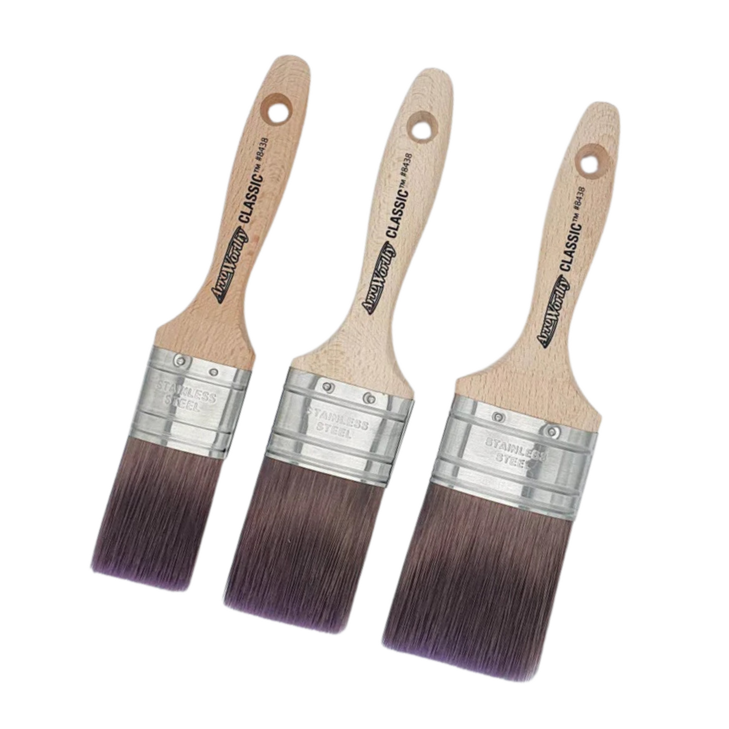 ARROWORTHY CLASSIC SEMI-OVAL STRAIGHT BEAVERTAIL BRUSHES BOX SET 3 PACK