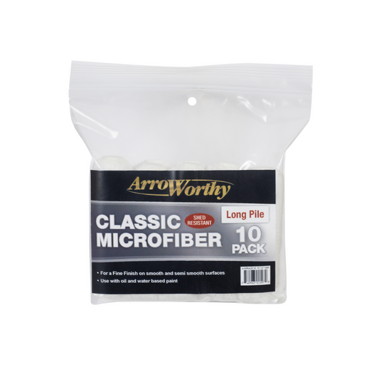 ARROWORTHY CLASSIC MICROFIBRE MINI ROLLER SLEEVES LONG PILE 4" (10 PACK)