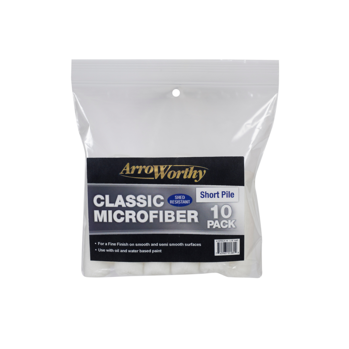 ARROWORTHY CLASSIC MICROFIBRE MINI ROLLER SLEEVES SHORT PILE 4" (10 PACK)