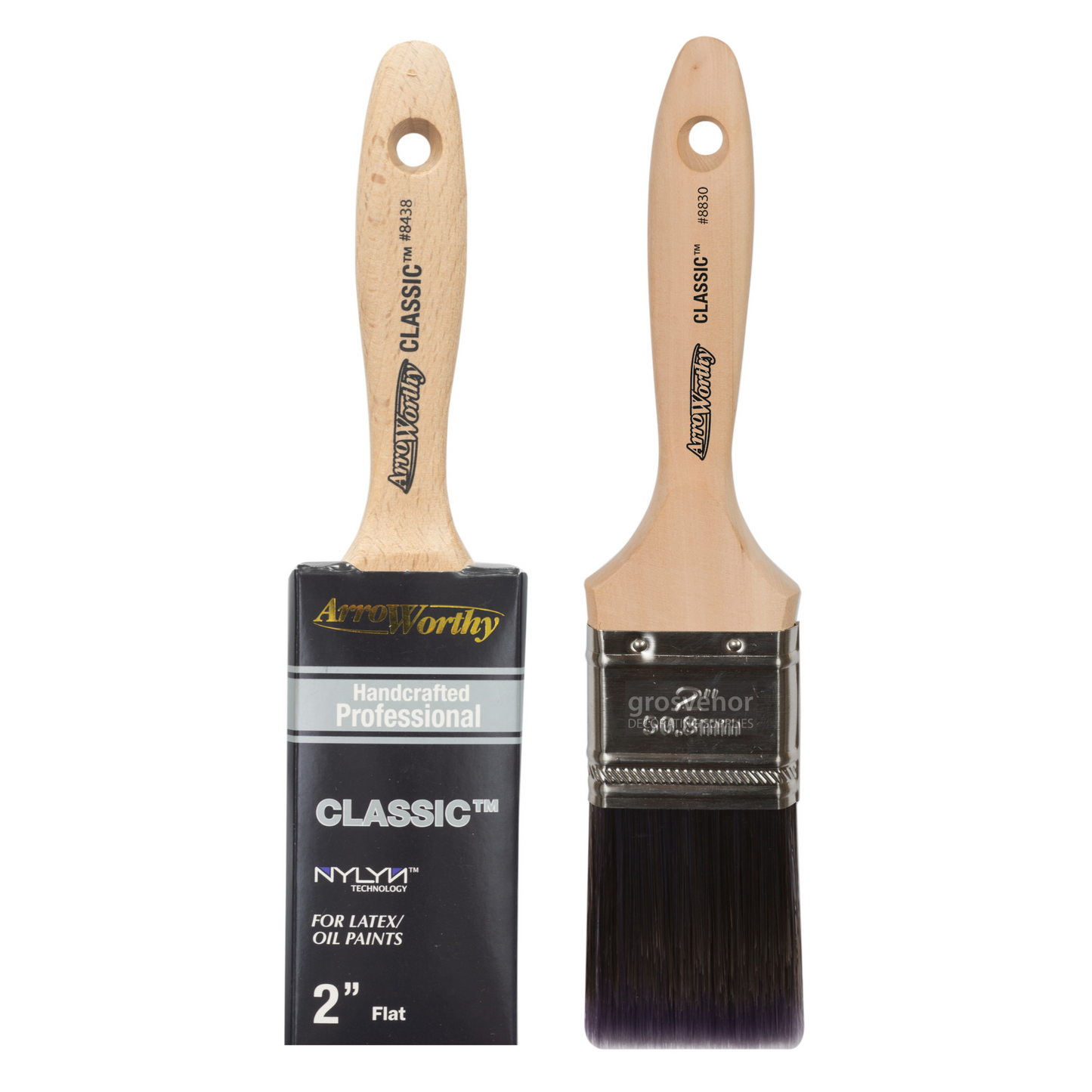 ARROWORTHY CLASSIC STRAIGHT BEAVERTAIL PAINT BRUSH 2"