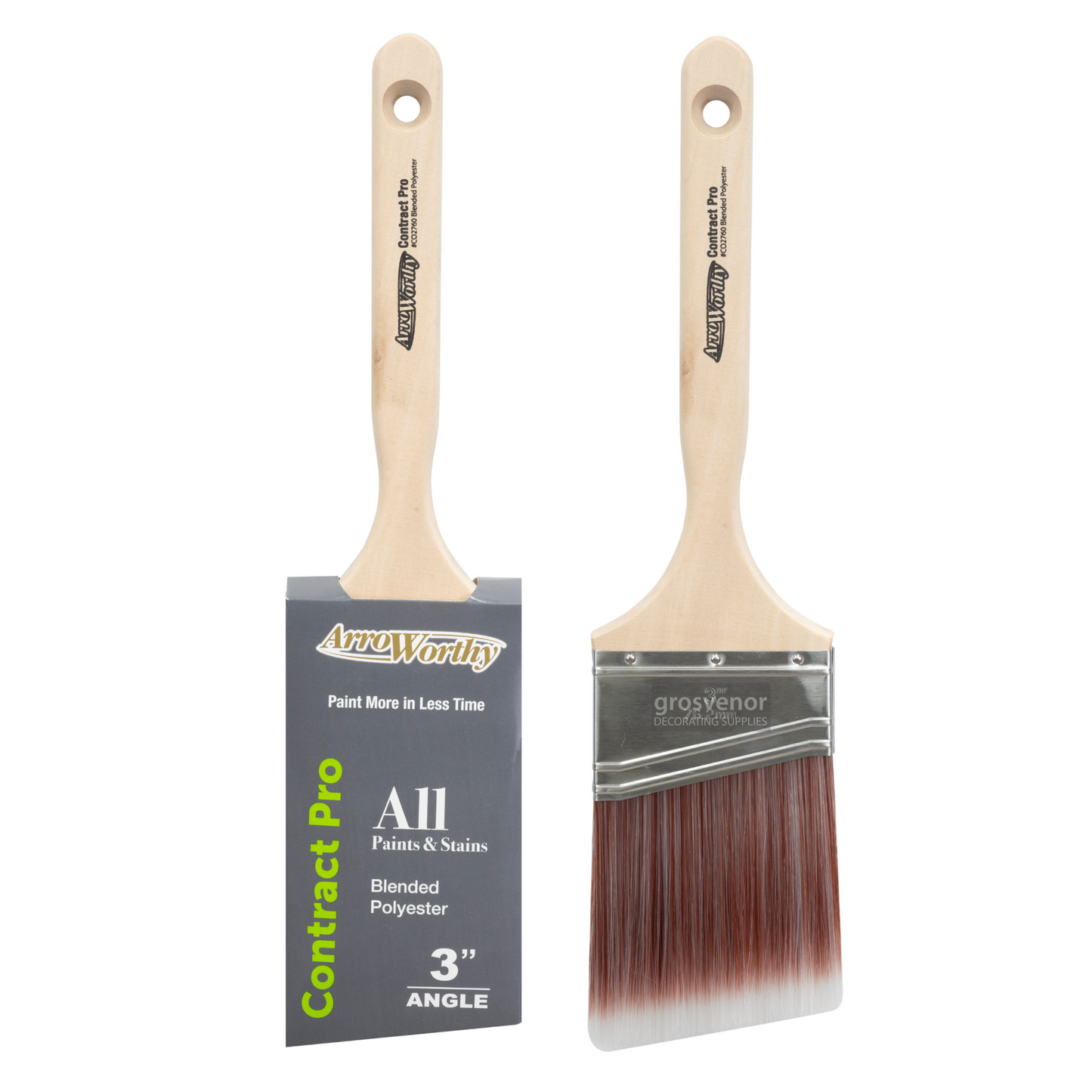 ARROWORTHY CONTRACT PRO ANGLED LONG HANDLE PAINT BRUSH 3"