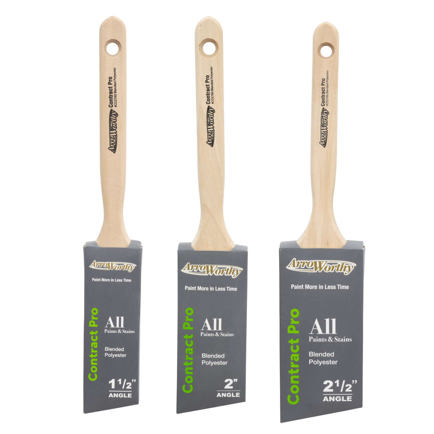 ARROWORTHY CONTRACT PRO ANGLED LONG HANDLE BRUSHES BOX SET 3 PACK