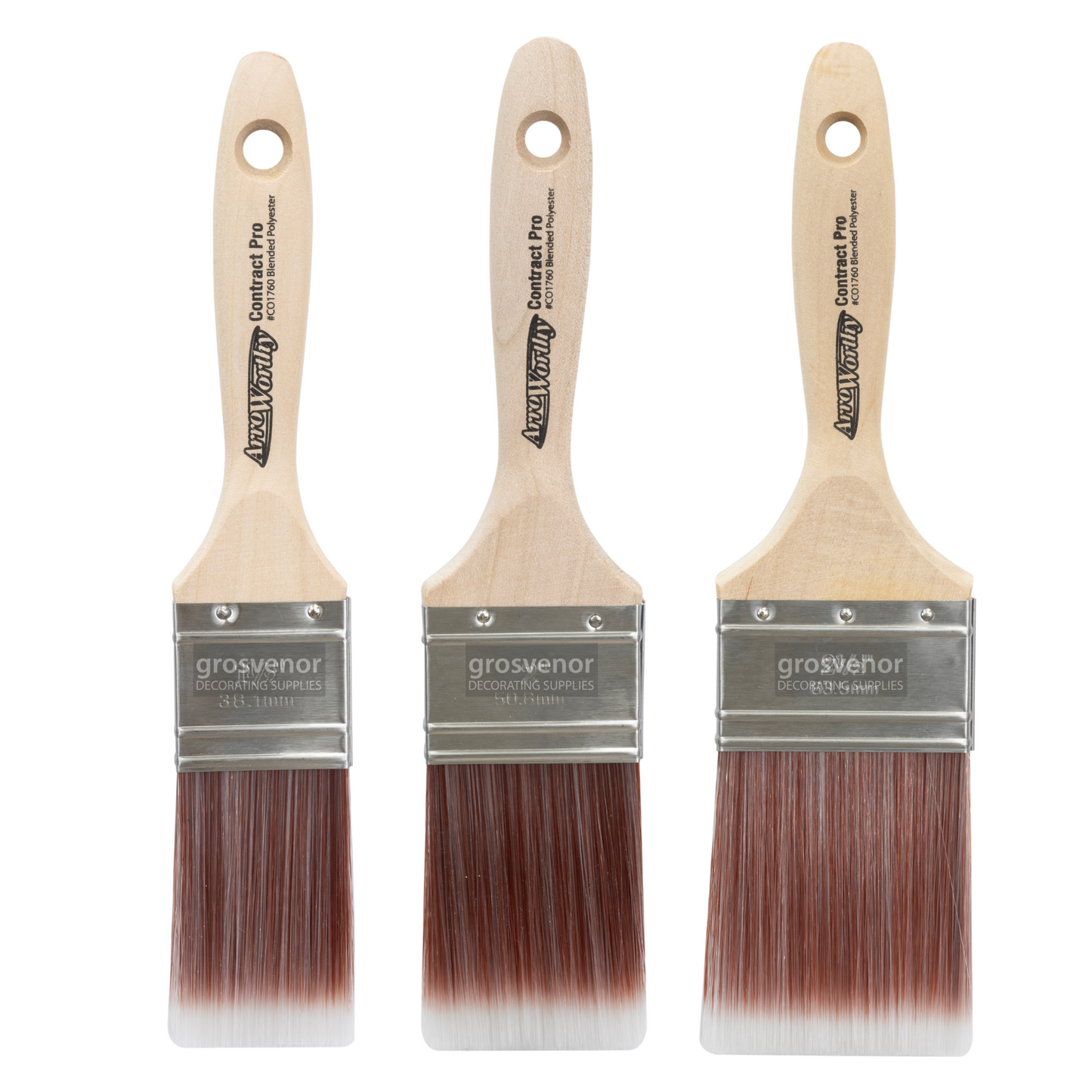 Arroworthy Contract Pro Flat Paint Brushes Box Set 3 Pack
