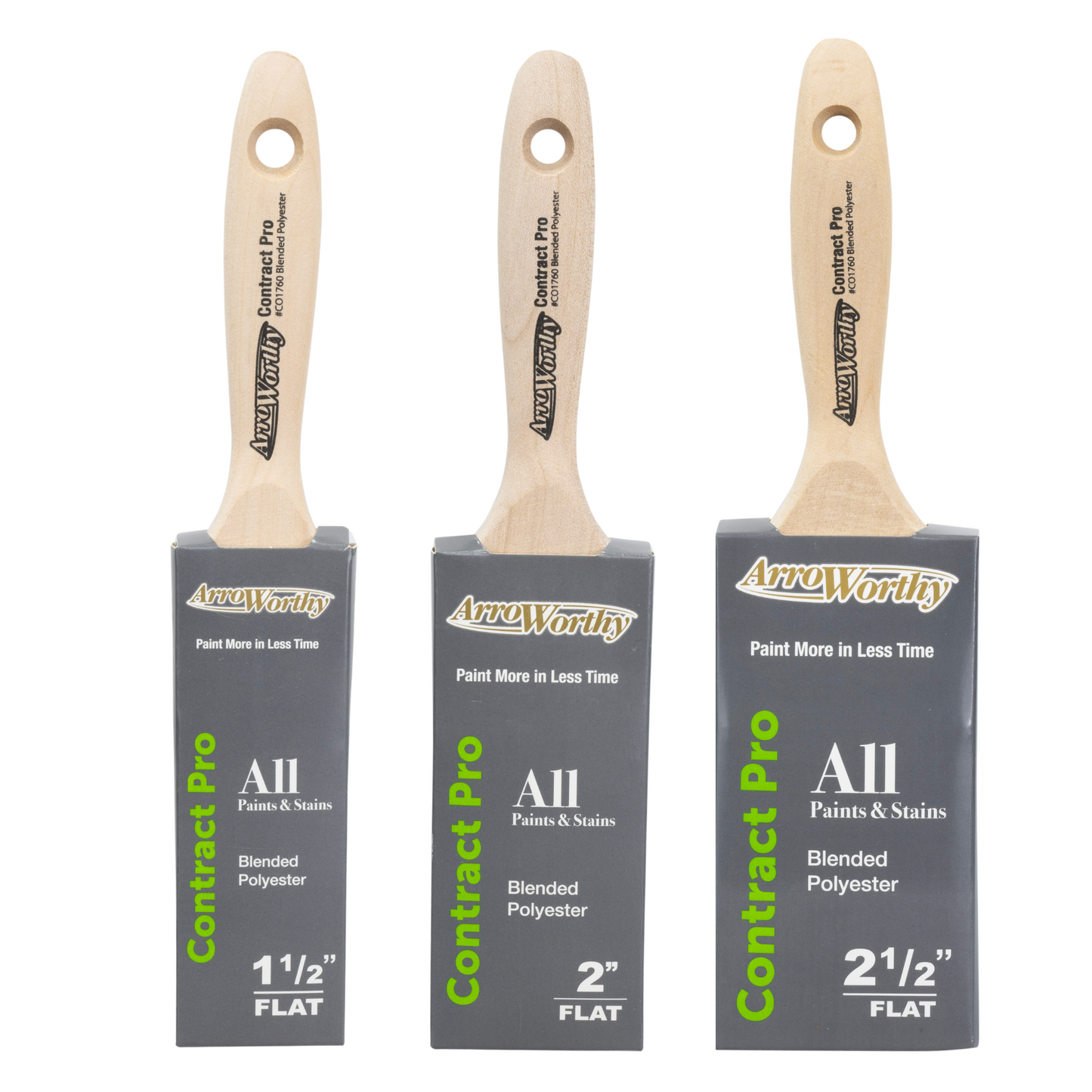Arroworthy Contract Pro Flat Paint Brushes Box Set 3 Pack