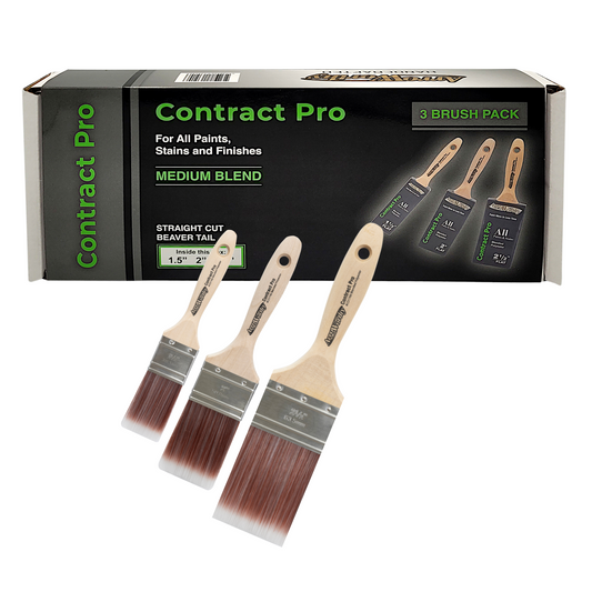 ARROWORTHY CONTRACT PRO FLAT PAINT BRUSHES BOX SET 3 PACK