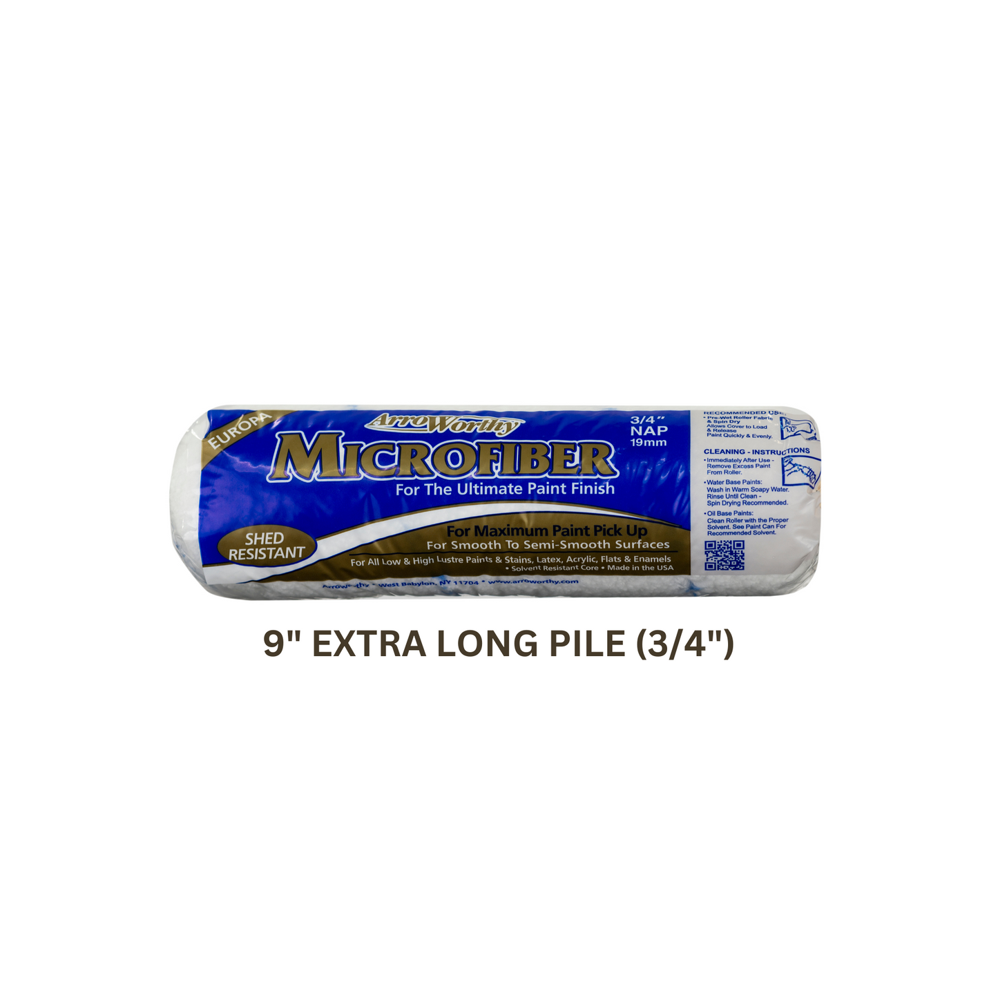 Arroworthy Microfibre Blue Stripe Roller Sleeve 3/4" Extra Long Pile 9"