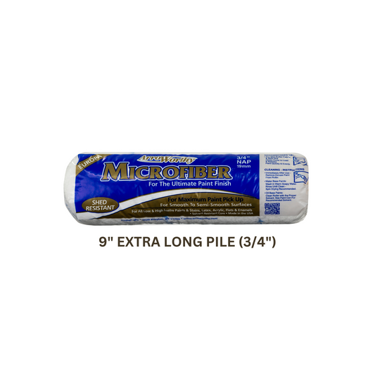 ARROWORTHY MICROFIBRE BLUE STRIPE ROLLER SLEEVE 3/4" EXTRA LONG PILE 9"