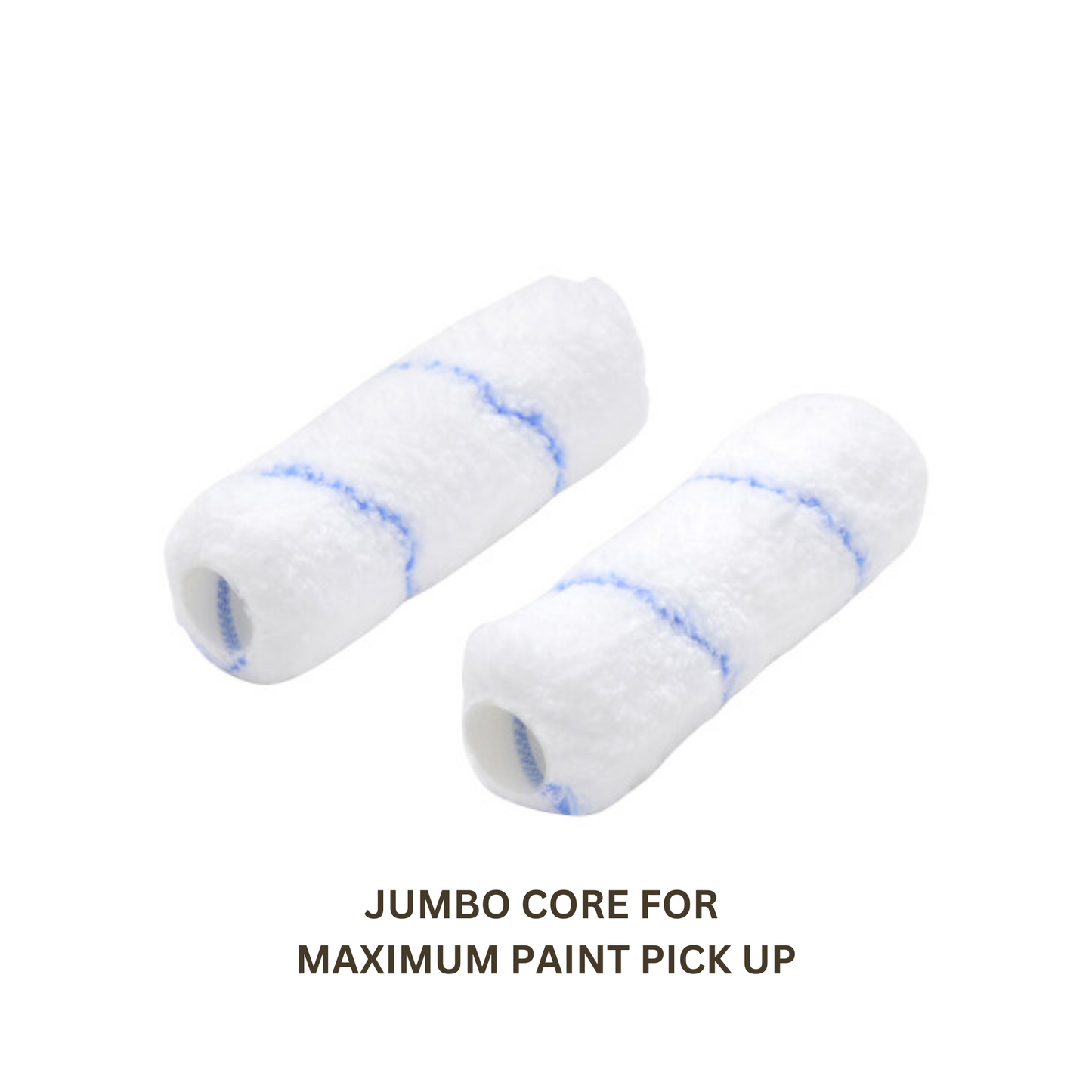 ARROWORTHY MICROFIBRE BLUE STRIPE JUMBO MINI ROLLERS LONG PILE 6.5" (2 PACK)