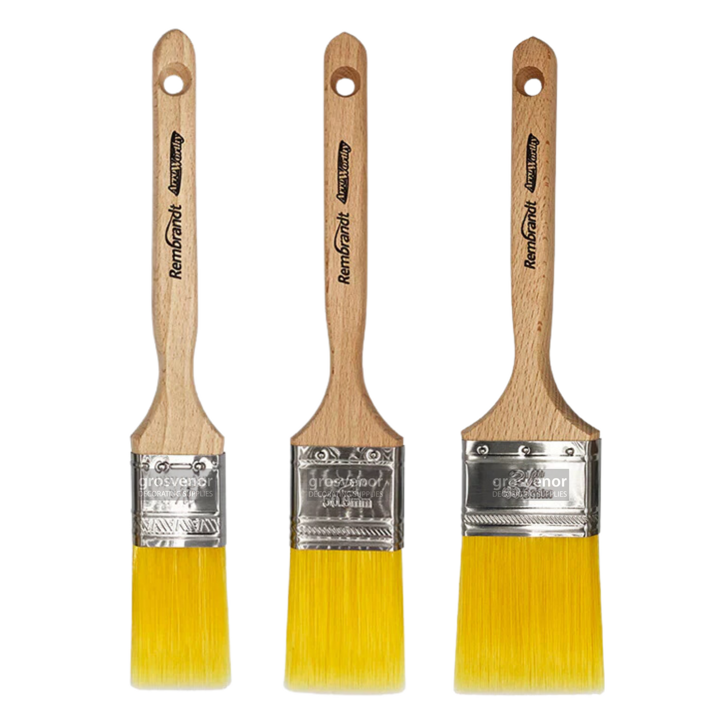 ARROWORTHY REMBRANDT LONG HANDLE STRAIGHT BRUSHES BOX SET 3 PACK