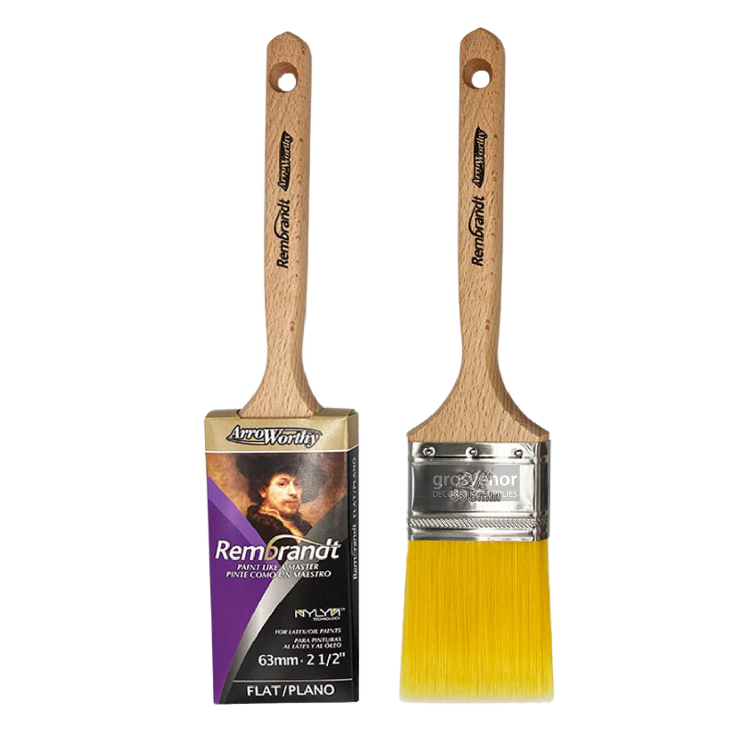 ARROWORTHY REMBRANDT LONG HANDLE STRAIGHT PAINT BRUSH 2.5"