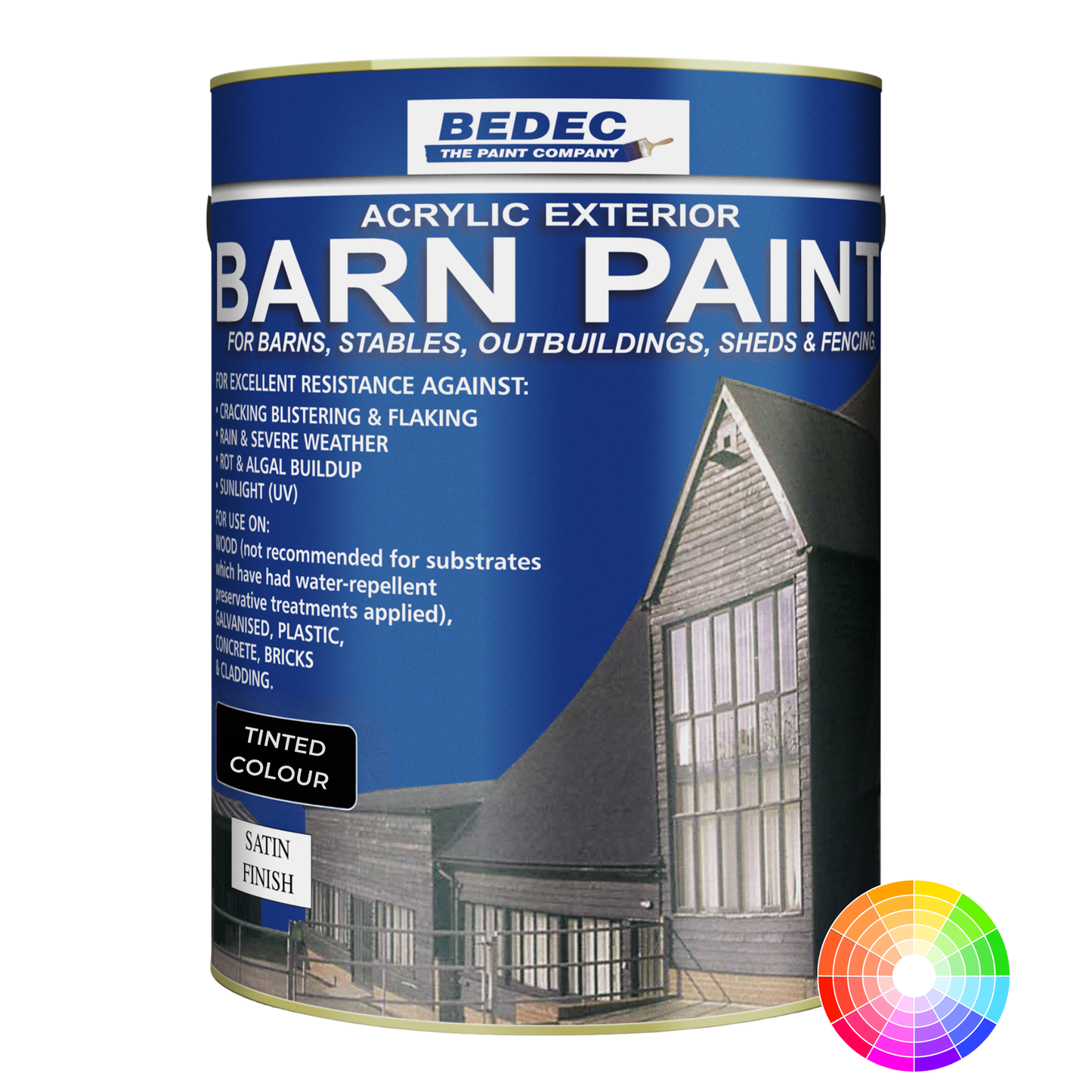 Bedec Barn Paint Satin Tinted Colour