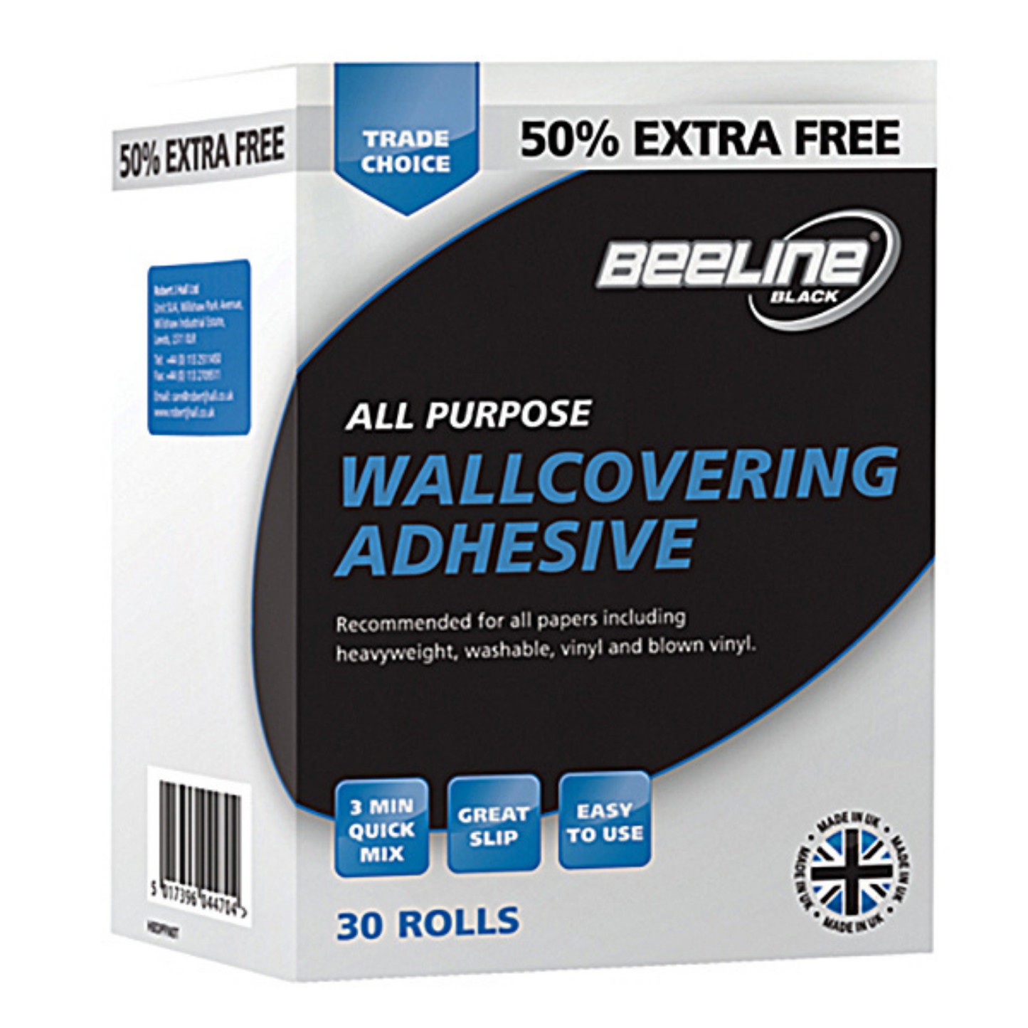 BEELINE ALL PURPOSE WALLPAPER ADHESIVE - UP TO 30 ROLLS