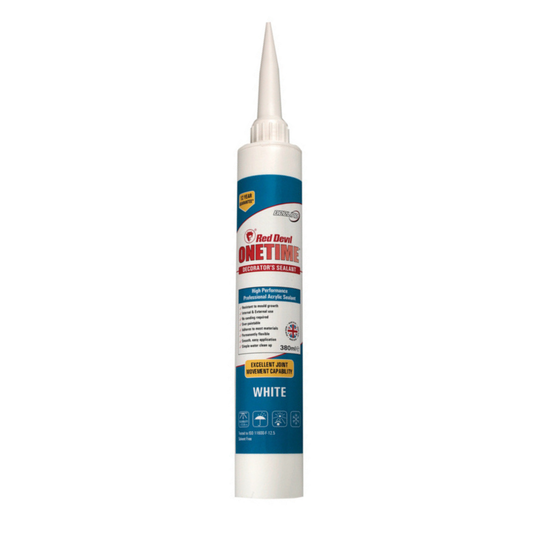 BEELINE RED DEVIL ONETIME SUPERIOR DECORATORS CAULK WHITE 380ML