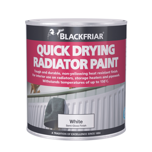 BLACKFRIAR QUICK DRYING RADIATOR PAINT SEMI-GLOSS WHITE 500ML