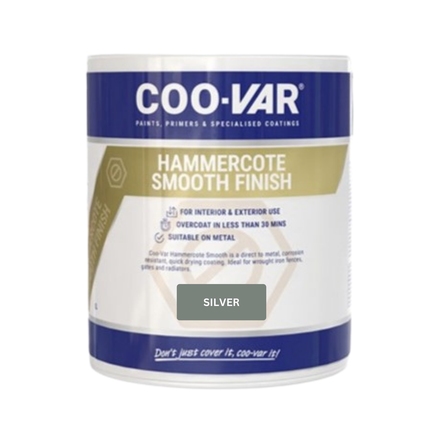 COOVAR HAMMERCOTE SMOOTH METAL PAINT GLOSS SILVER