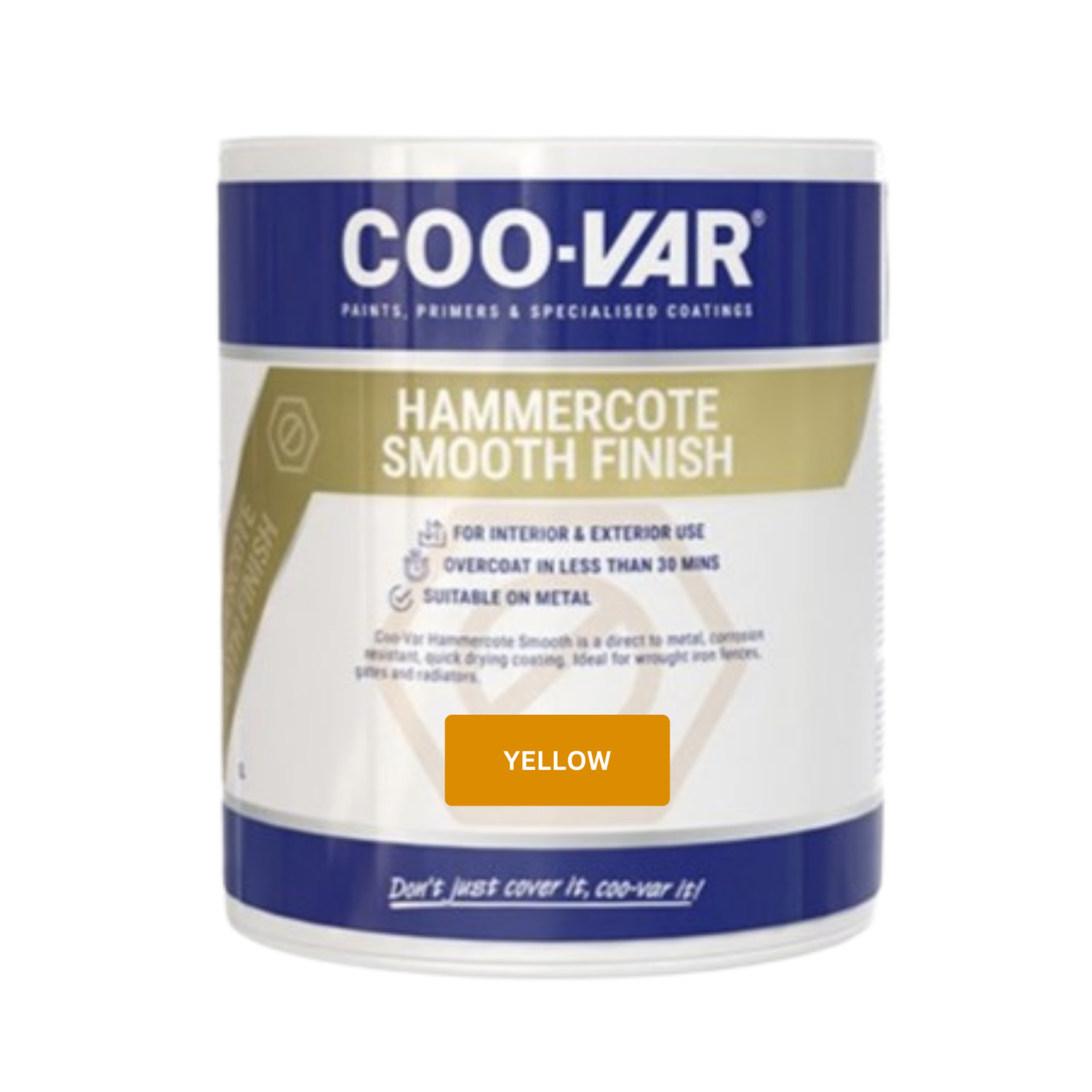 COOVAR HAMMERCOTE SMOOTH METAL PAINT GLOSS YELLOW