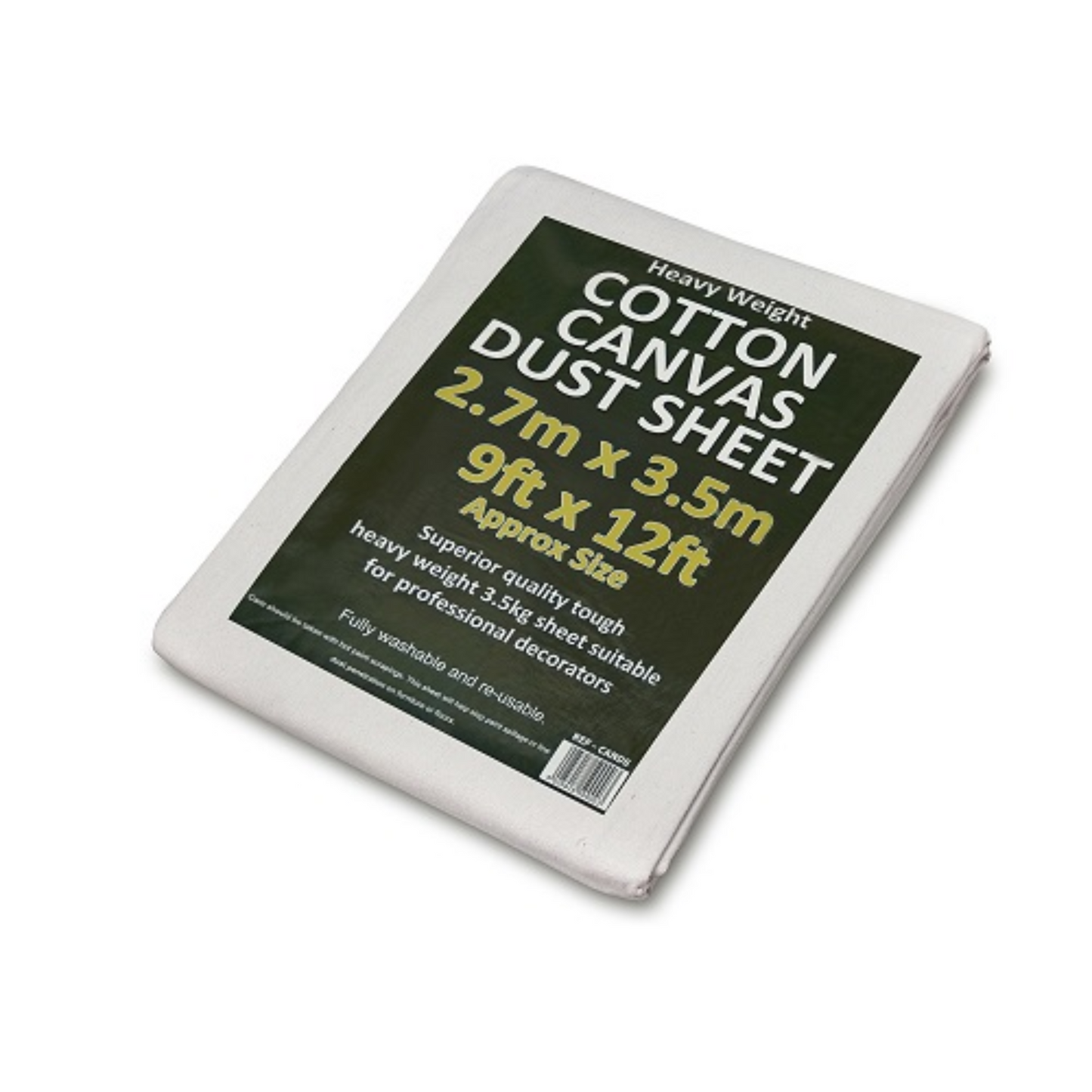 COTTON CANVAS DUST SHEET 2.7M X 3.5M (9' x 12')