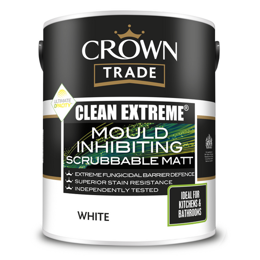 CROWN TRADE CLEAN EXTREME MOULD INHIBITING SCRUBBABLE MATT WHITE