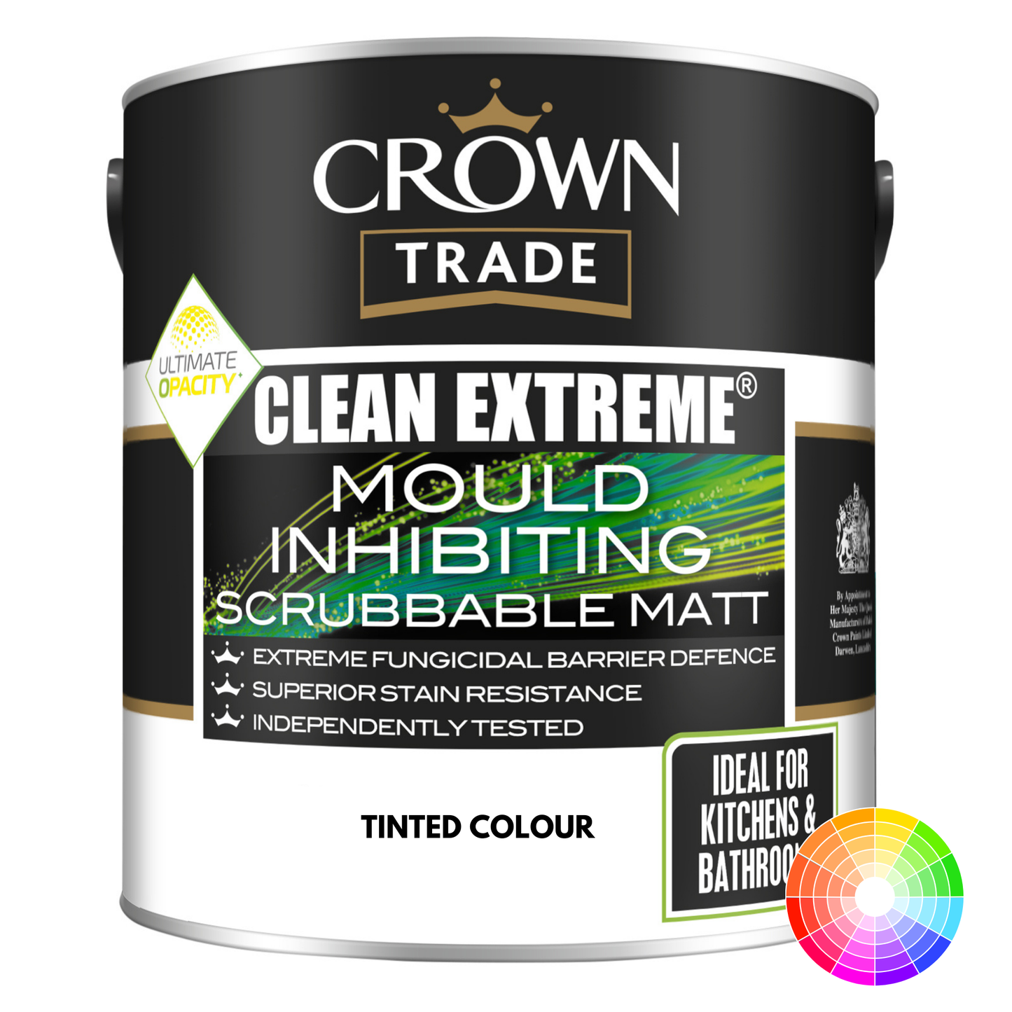 CROWN TRADE CLEAN EXTREME MOULD INHIBITING SCRUBBABLE MATT TINTED COLOUR