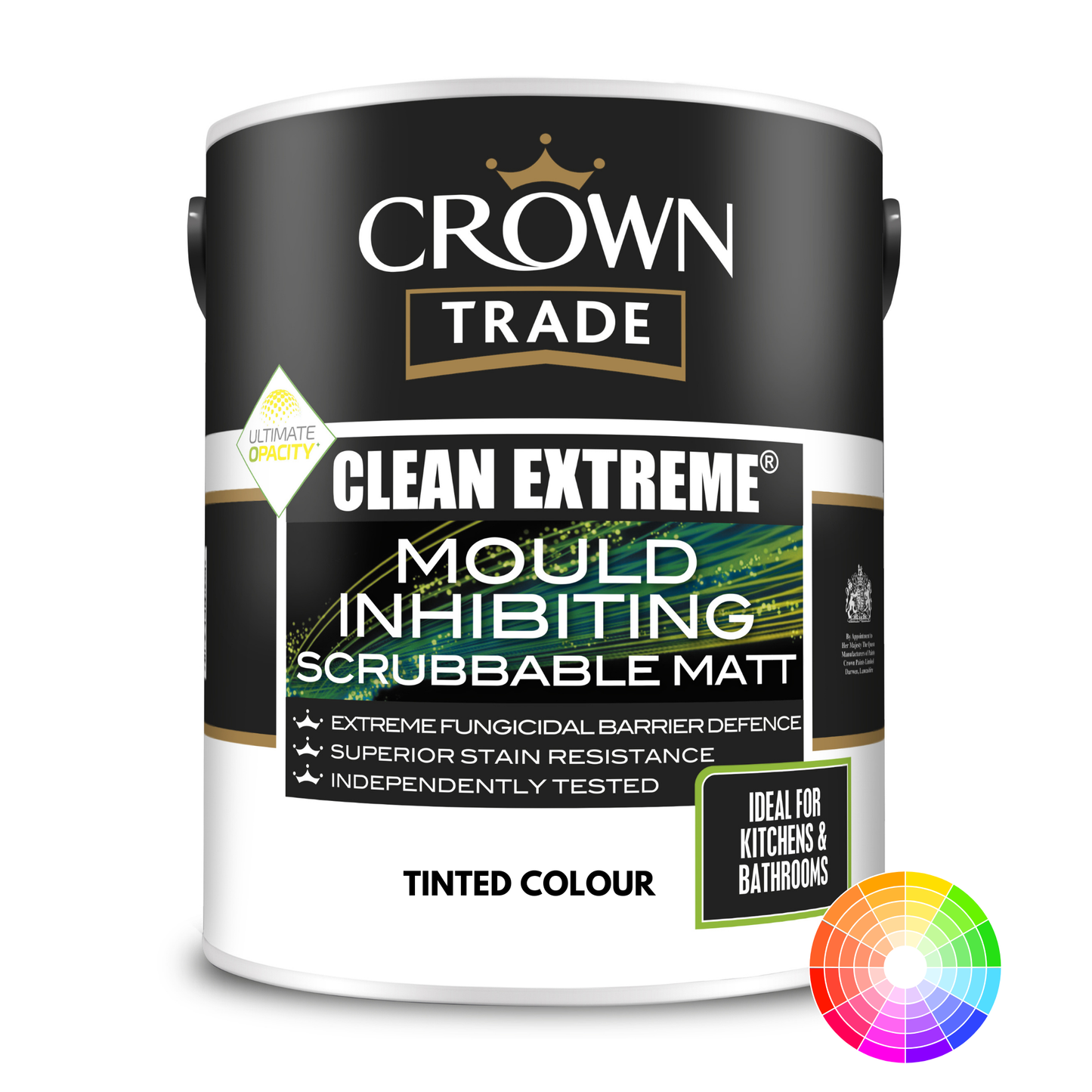 CROWN TRADE CLEAN EXTREME MOULD INHIBITING SCRUBBABLE MATT TINTED COLOUR