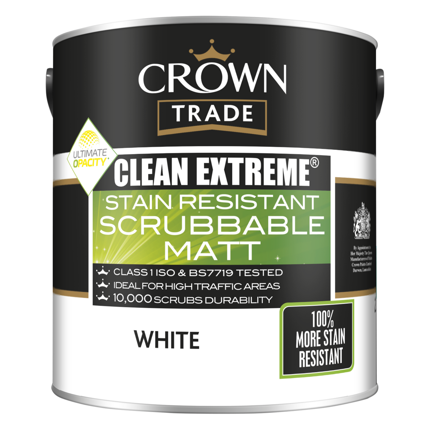 CROWN TRADE CLEAN EXTREME STAIN RESISTANT SCRUBBABLE MATT WHITE