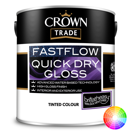 CROWN TRADE FASTFLOW QUICK DRY GLOSS TINTED COLOUR