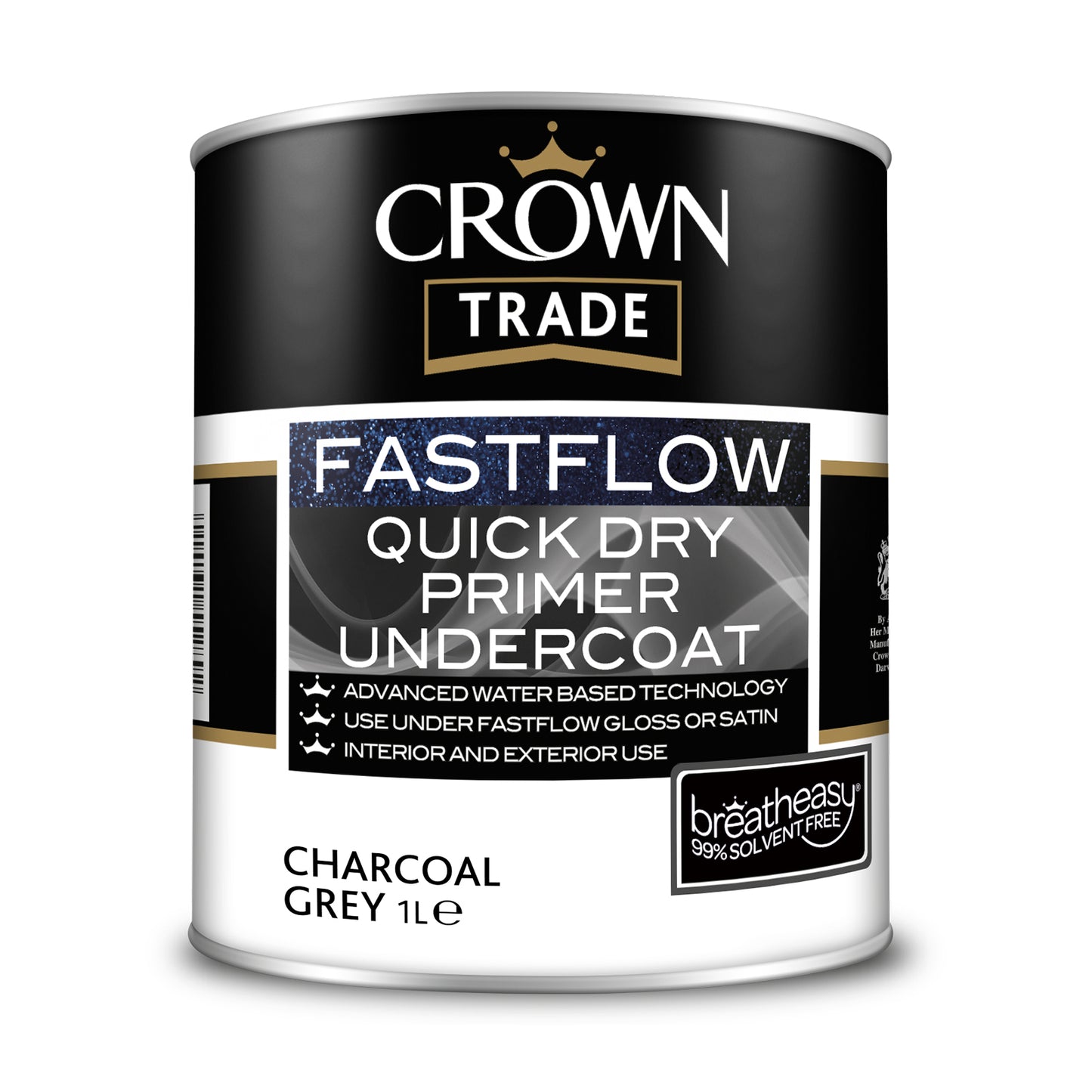 CROWN TRADE FASTFLOW QUICK DRY UNDERCOAT CHARCOAL GREY