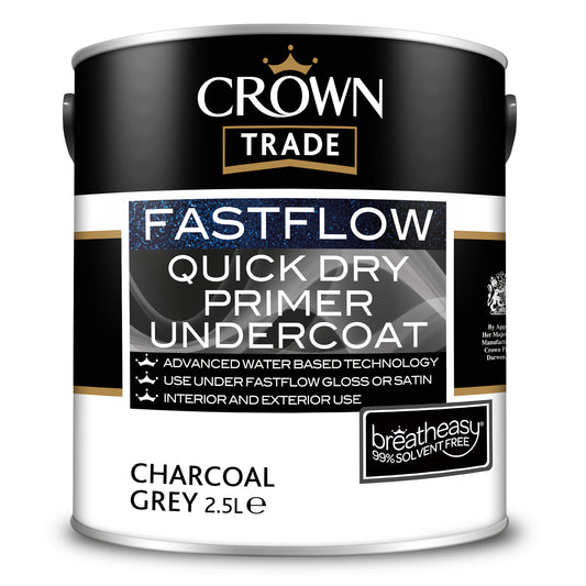 CROWN TRADE FASTFLOW QUICK DRY UNDERCOAT CHARCOAL GREY