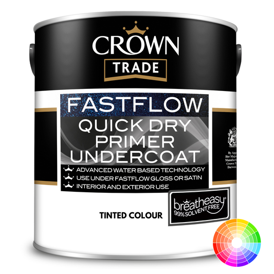 CROWN TRADE FASTFLOW QUICK DRY UNDERCOAT TINTED COLOUR