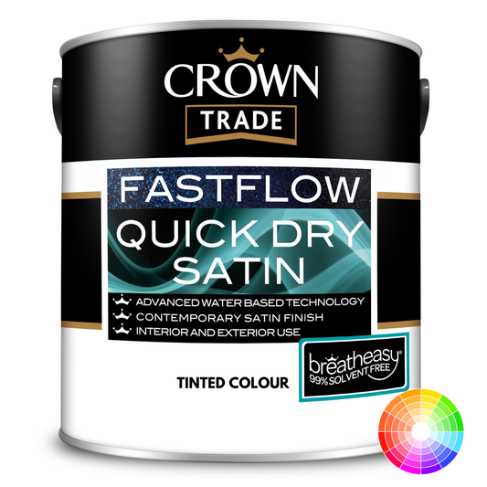 CROWN TRADE FASTFLOW QUICK DRY SATIN TINTED COLOUR