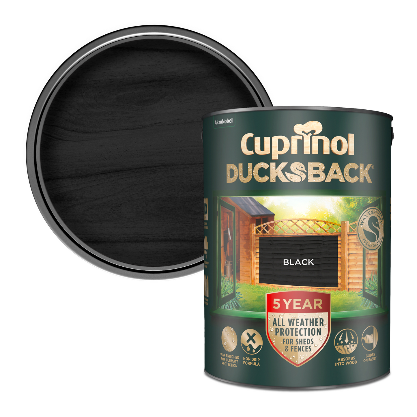 CUPRINOL 5 YEAR DUCKSBACK SHED & FENCE BLACK