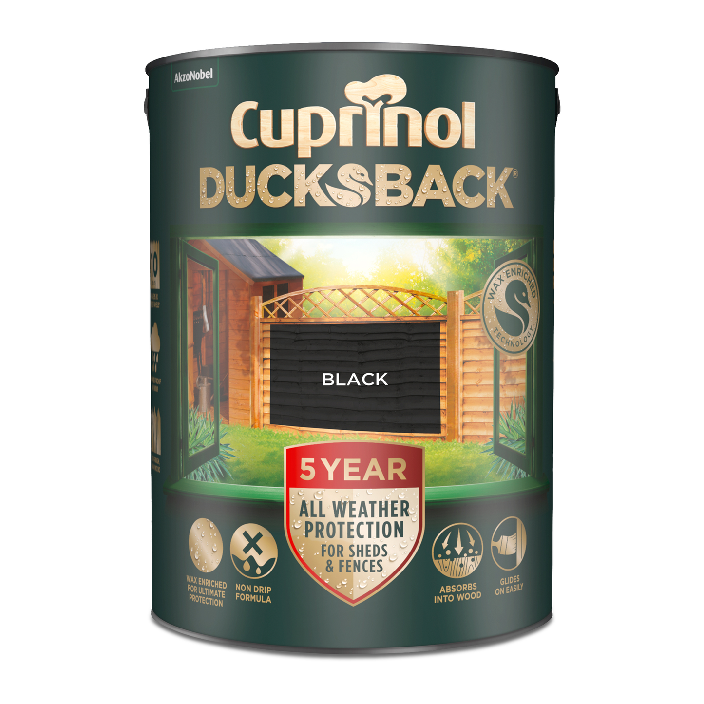 CUPRINOL 5 YEAR DUCKSBACK SHED & FENCE BLACK