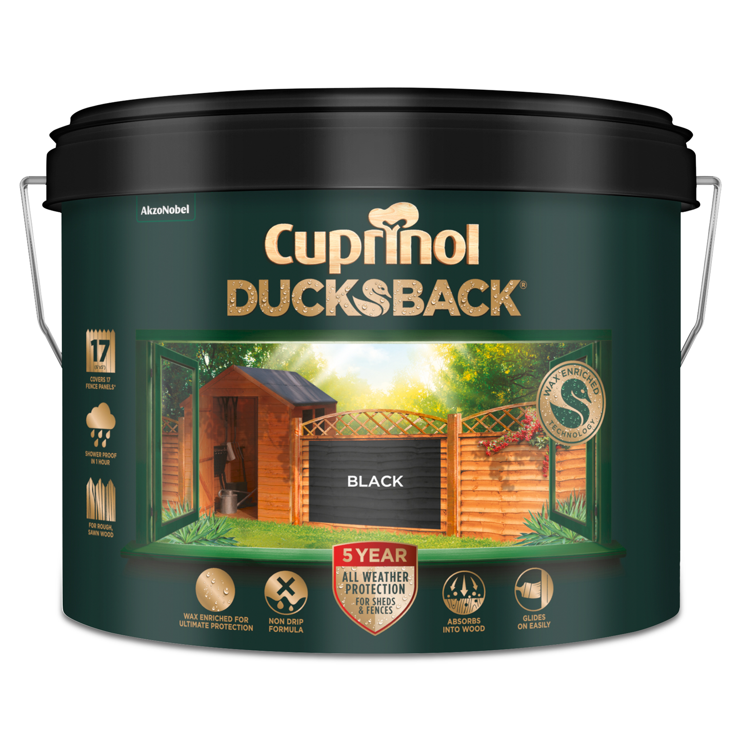 CUPRINOL 5 YEAR DUCKSBACK SHED & FENCE BLACK