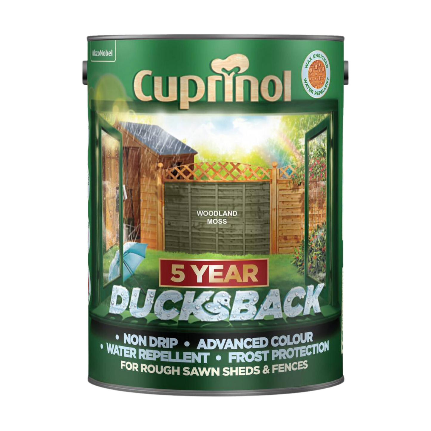 CUPRINOL 5 YEAR DUCKSBACK SHED & FENCE WOODLAND MOSS