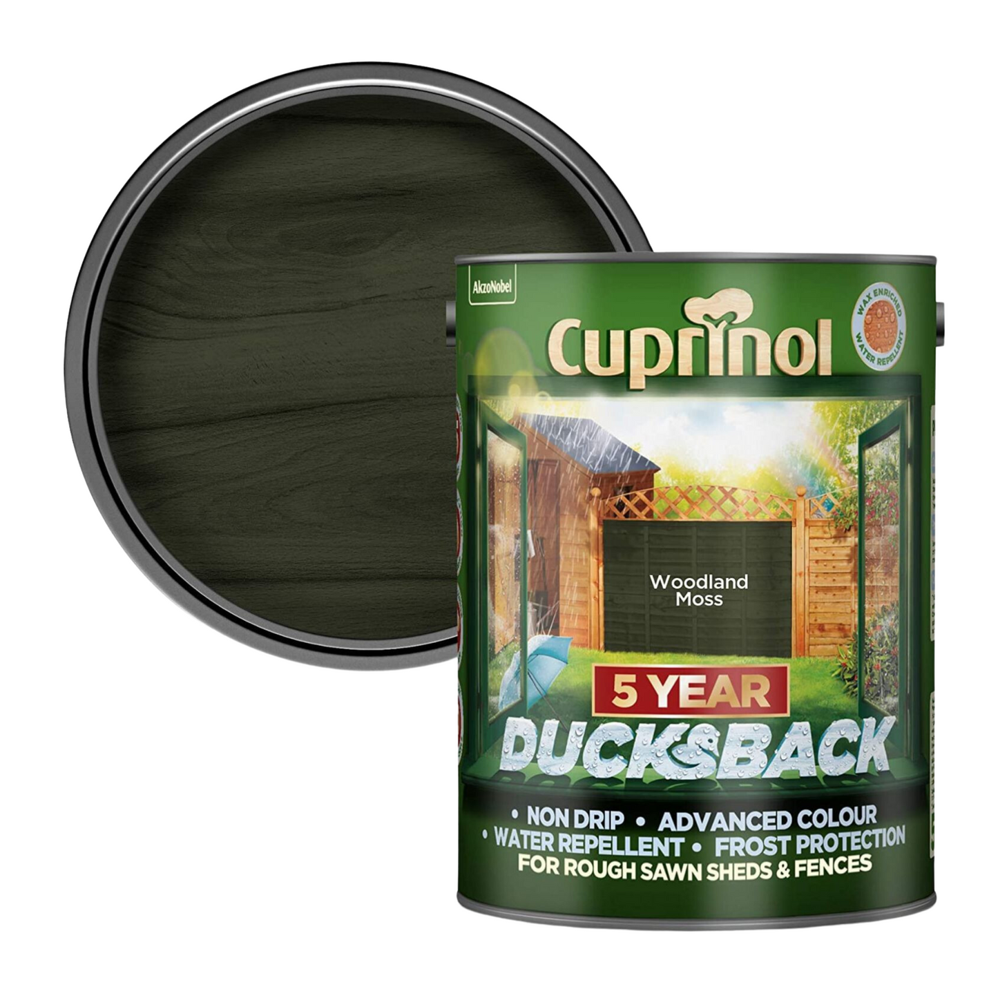 CUPRINOL 5 YEAR DUCKSBACK SHED & FENCE WOODLAND MOSS