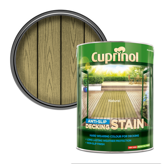 CUPRINOL ANTI-SLIP DECKING STAIN NATURAL 5L