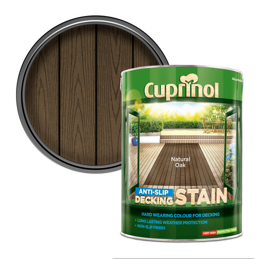 CUPRINOL ANTI-SLIP DECKING STAIN NATURAL OAK 5L