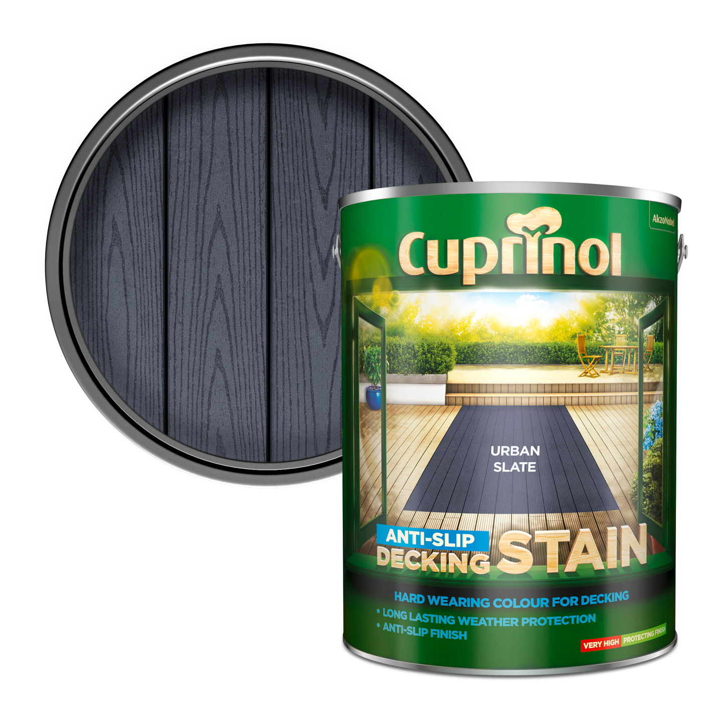 CUPRINOL ANTI-SLIP DECKING STAIN URBAN SLATE 5L