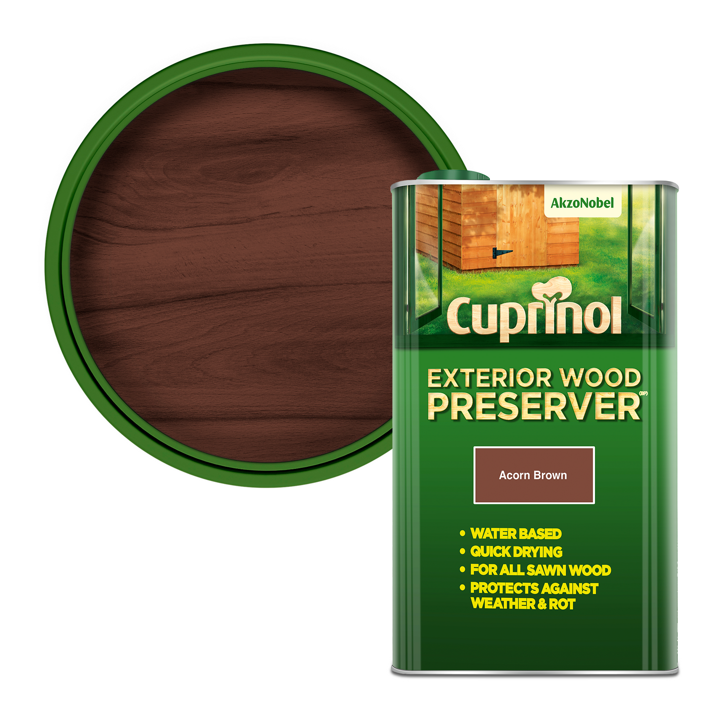 Cuprinol Exterior Wood Preserver Acorn Brown 5L