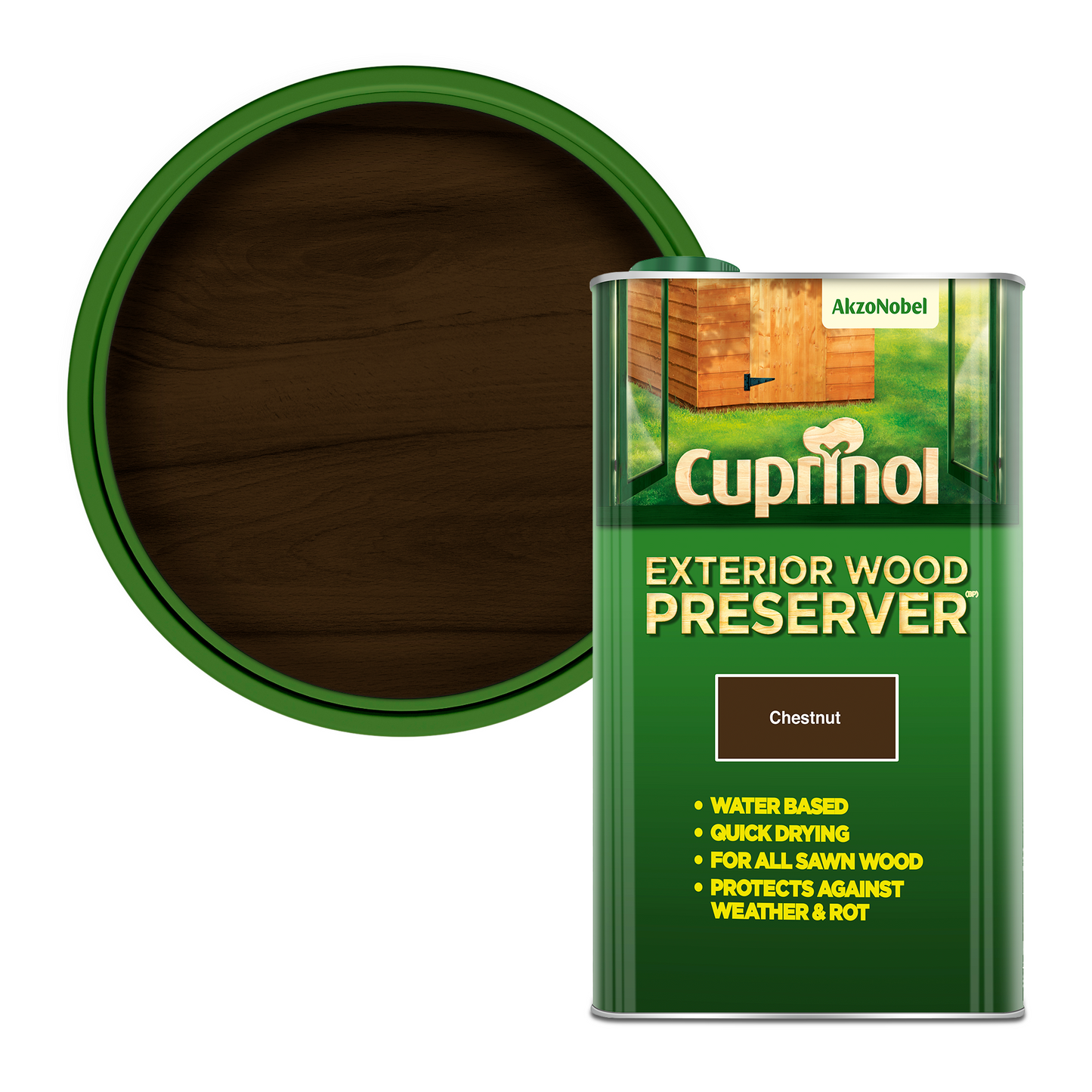 CUPRINOL EXTERIOR WOOD PRESERVER CHESTNUT 5L