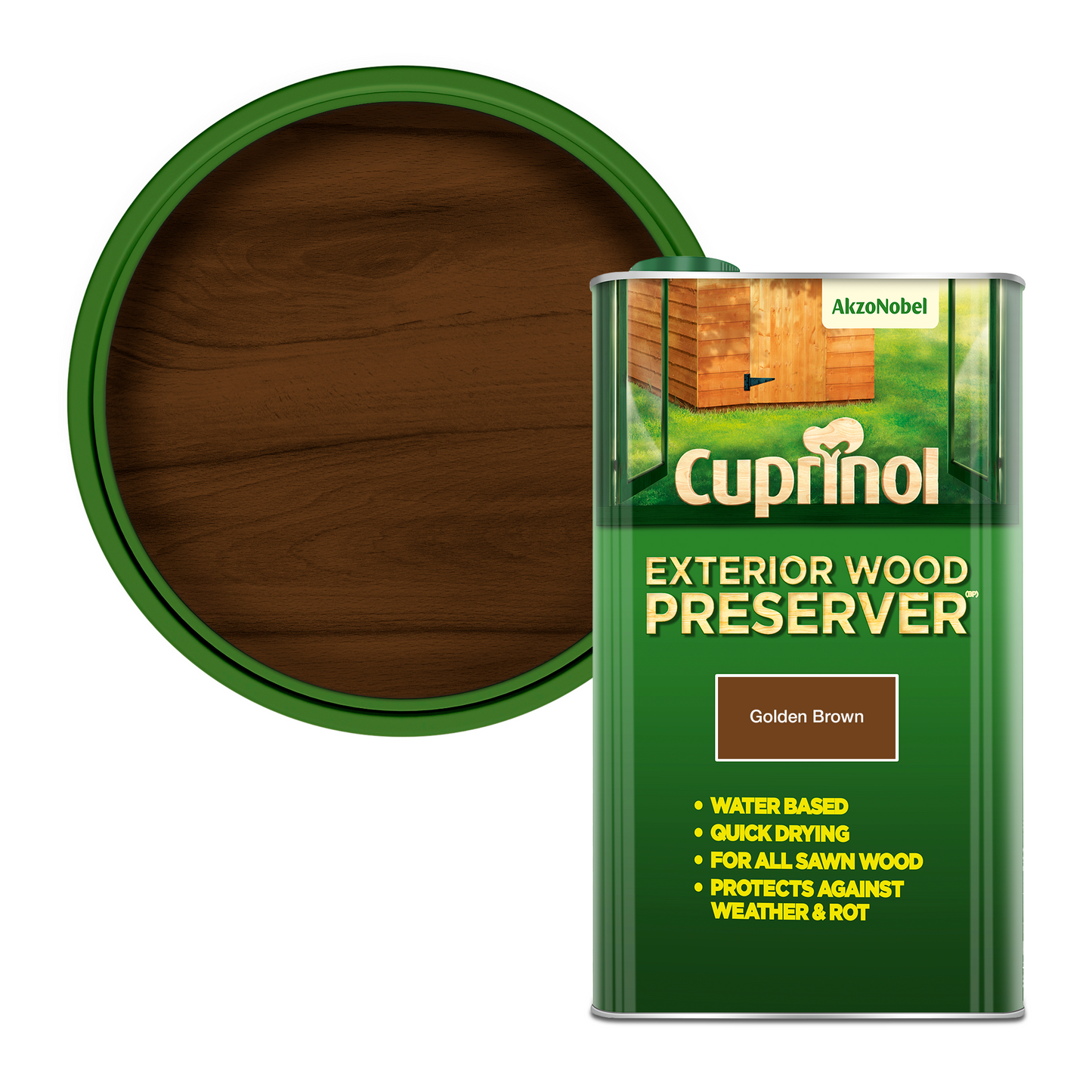 CUPRINOL EXTERIOR WOOD PRESERVER GOLDEN BROWN 5L