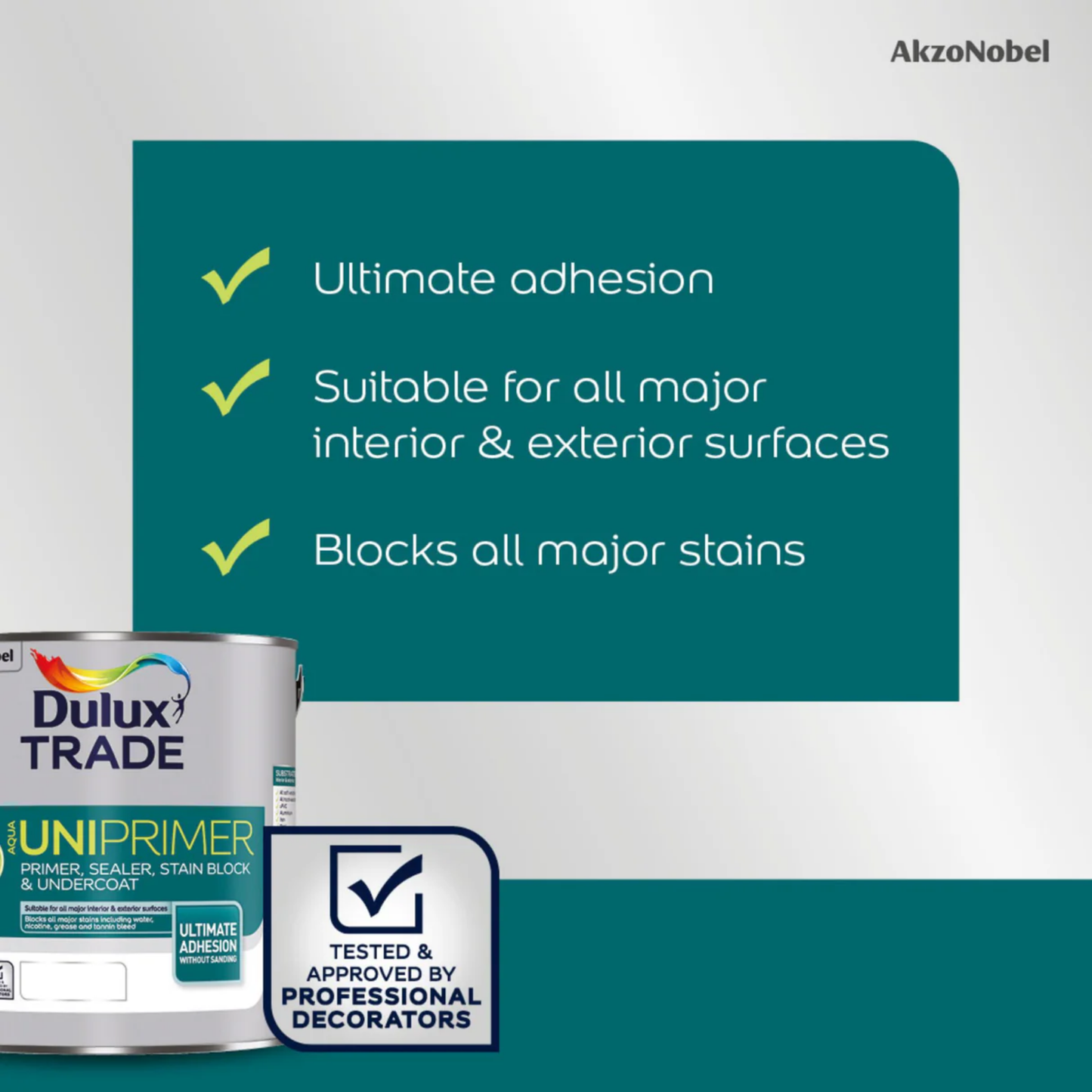 Dulux Trade Aqua Uniprimer, Sealer, Stain Block - White