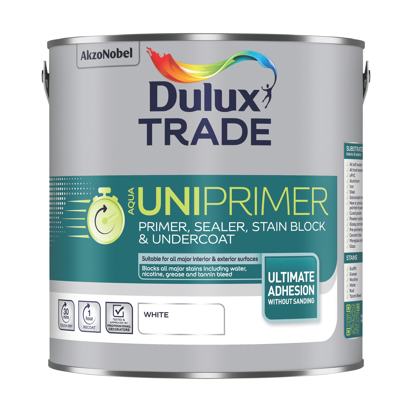 Dulux Trade Aqua Uniprimer, Sealer, Stain Block - White