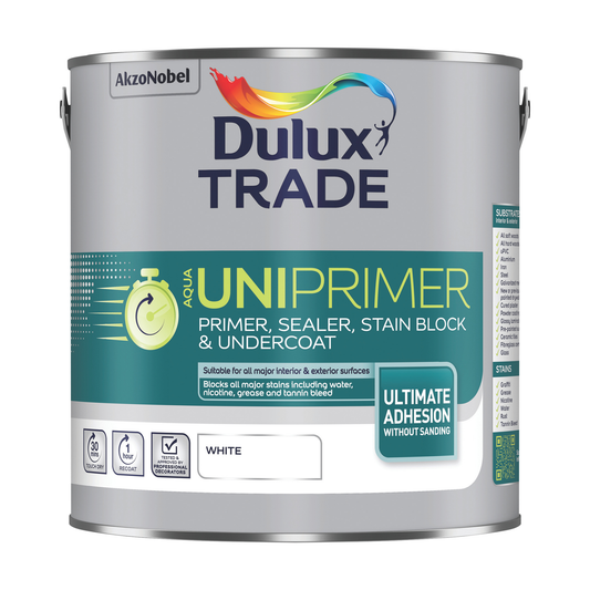 Dulux Trade Aqua Uniprimer, Sealer, Stain Block - White