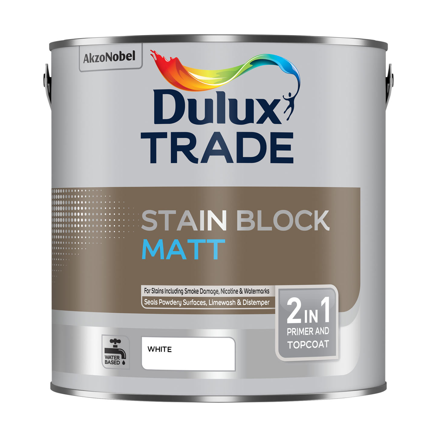 DULUX TRADE STAIN BLOCK MATT 2-IN-1 PRIMER AND TOPCOAT WHITE