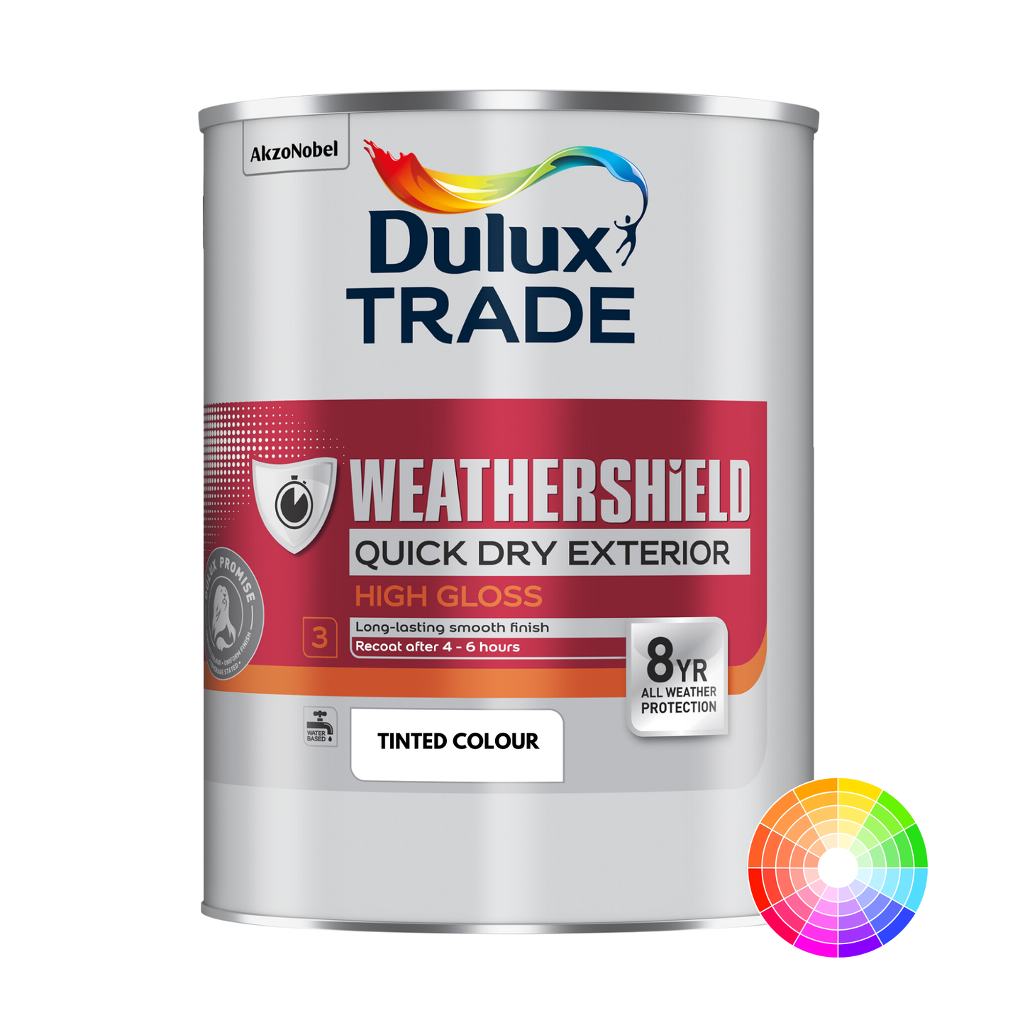 DULUX TRADE WEATHERSHIELD QUICK DRY GLOSS TINTED COLOUR