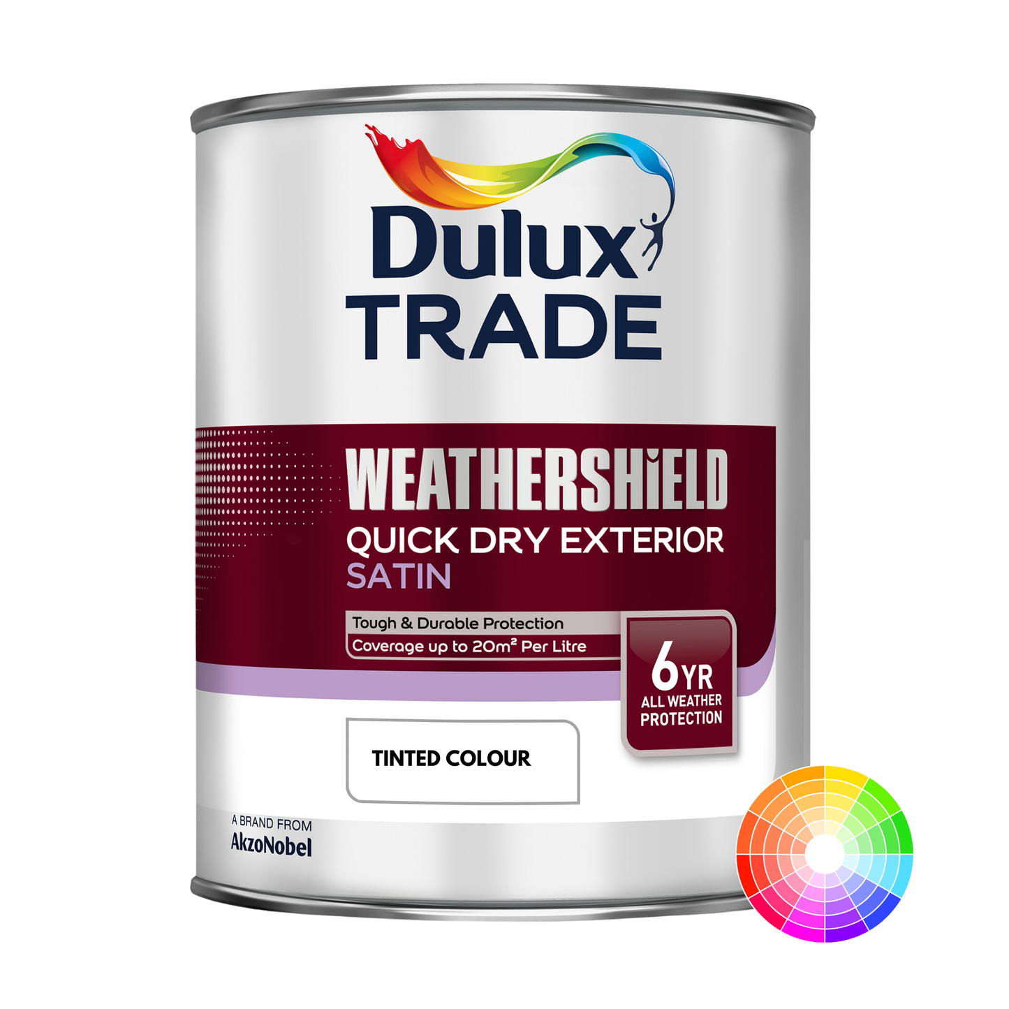 DULUX TRADE WEATHERSHIELD QUICK DRY SATIN TINTED COLOUR