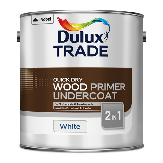 DULUX TRADE QUICK DRY WOOD PRIMER UNDERCOAT WHITE