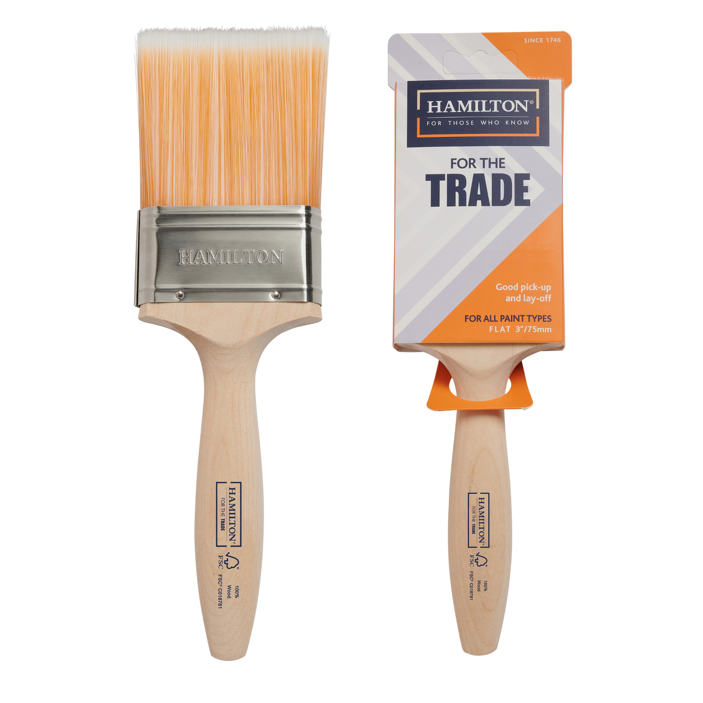 Hamilton For The Trade Fine Tip Flat Paint Brush 3"