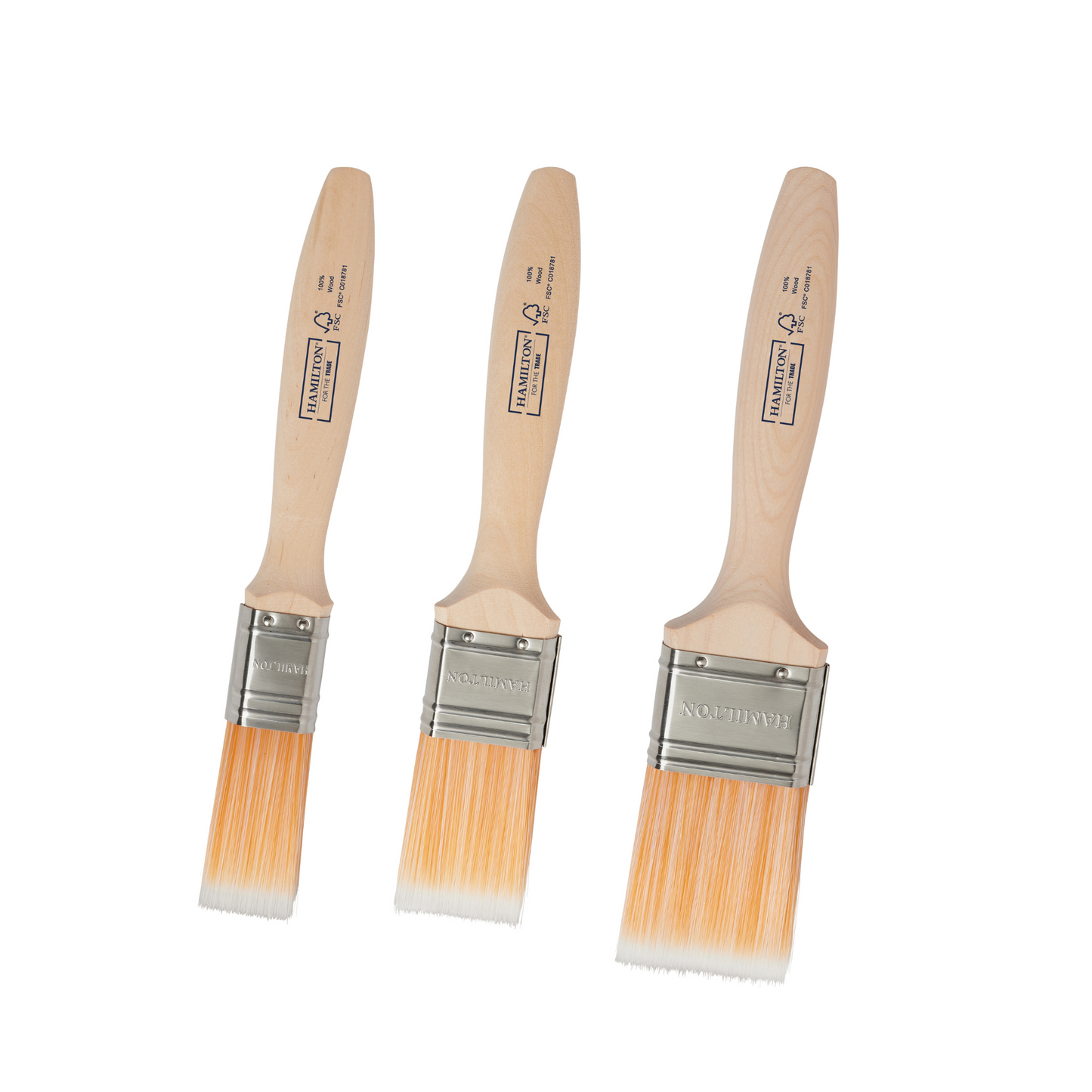 Hamilton For The Trade - Fine Tip Flat Brushes 3 Pack (1", 1.5", 2")
